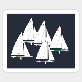 E Scow Sailboats Racing Sticker